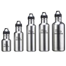 Stainless Steel Single Wall Sports Bottle with Loop Cap